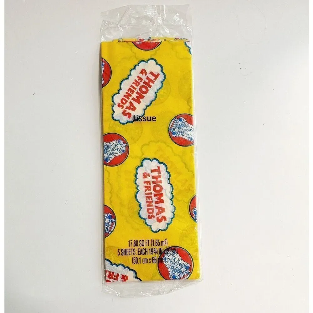 2006 Thomas And Friends Tank Train Yellow Tissue Paper 5 Sheet Pack Gift‎